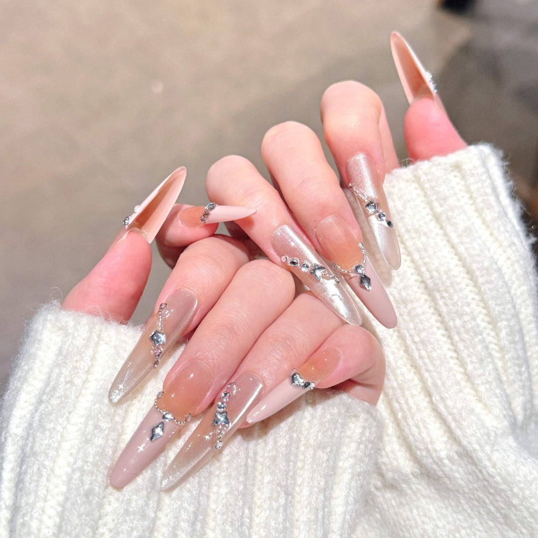 Crystal-Embellished Press-On Nail Extensions Kalsten