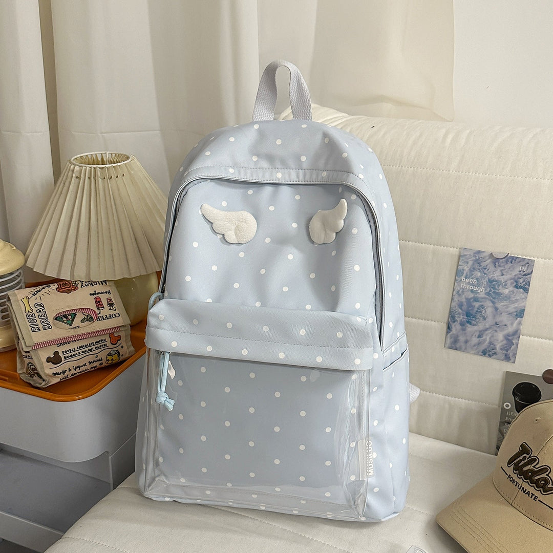 Cute Cartoon-Inspired Clear Pocket School Backpack