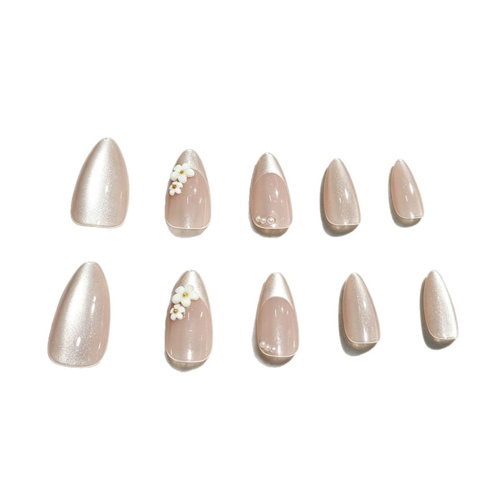 Elegant Floral Nail Design Press-On Tips Kalsten
