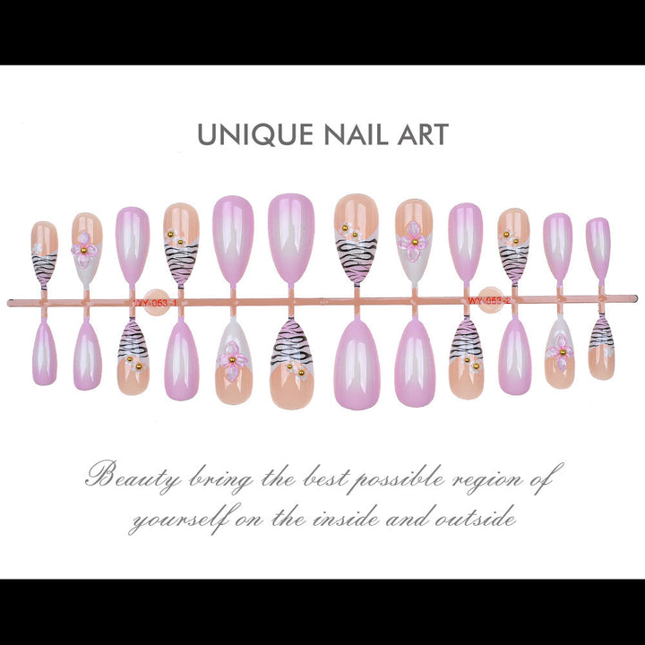 Elegant Floral Embellished Press-On Nails Kalsten