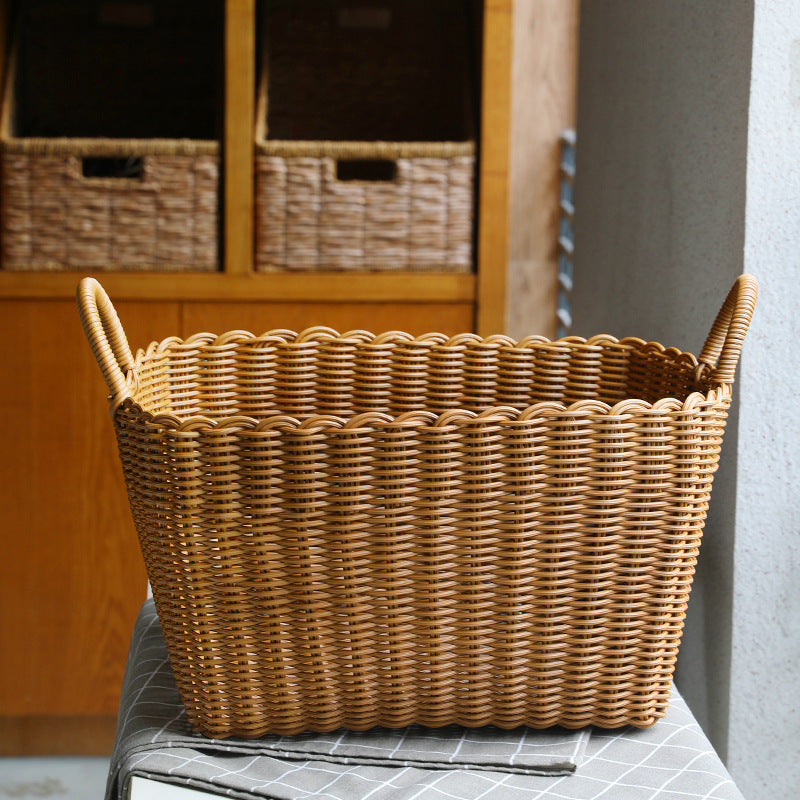 Handwoven Storage Basket with Handles Kalsten
