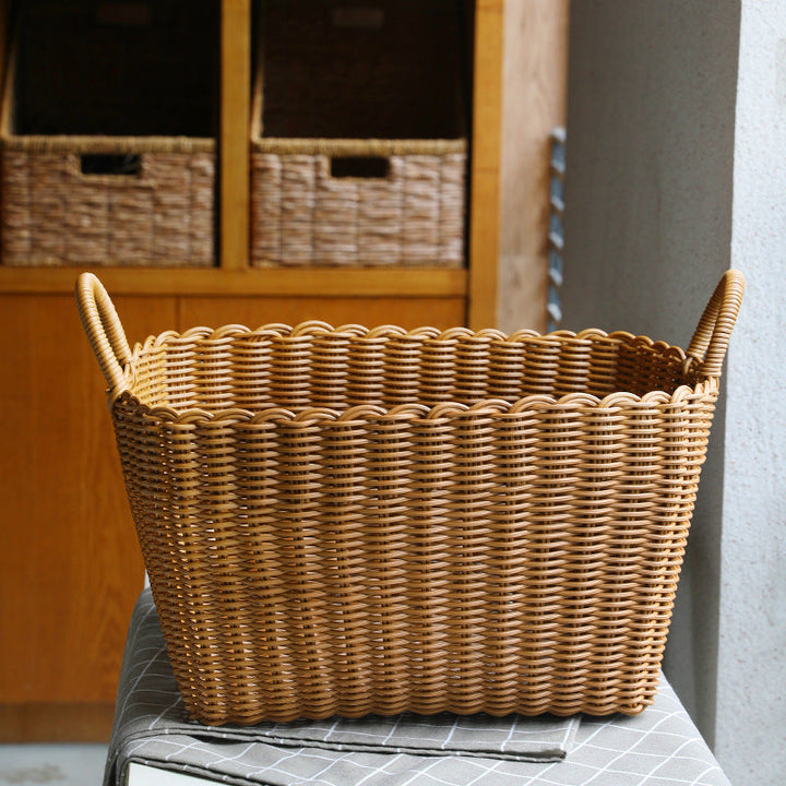 Handwoven Storage Basket with Handles Kalsten
