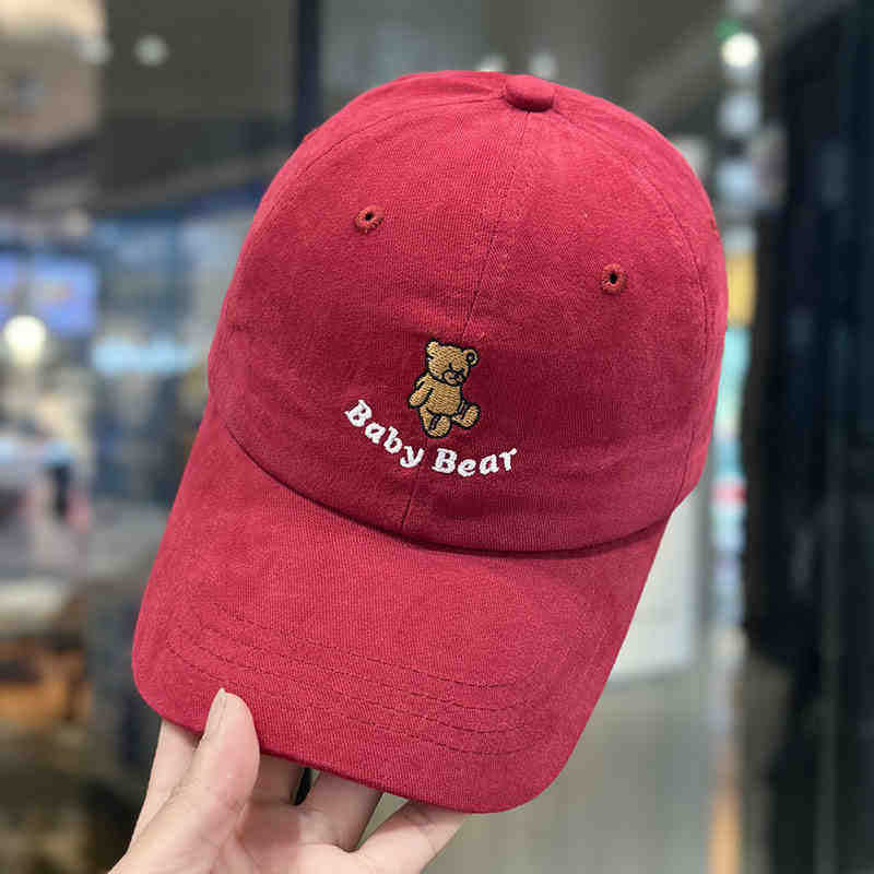 Women's Cute Embroidered Bear Cap Kalsten