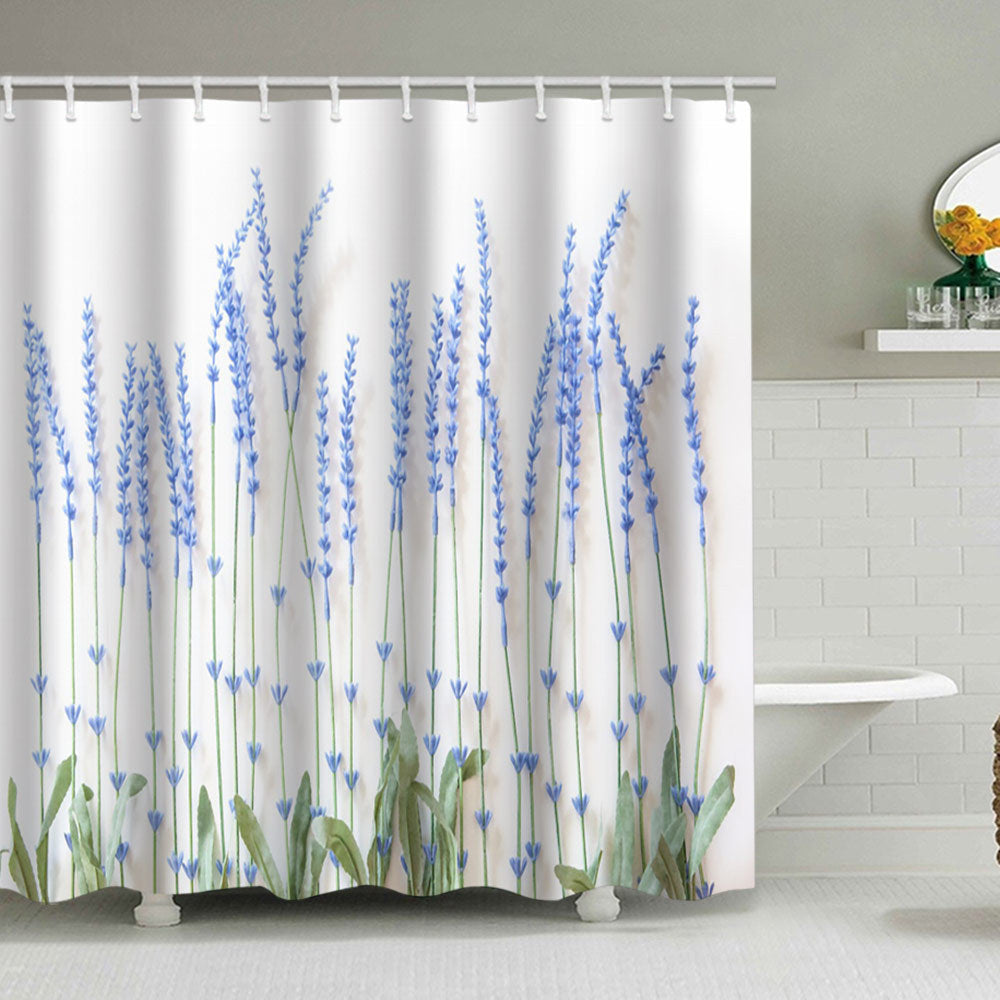 Floral Lavender Pattern Shower Curtain Kalsten