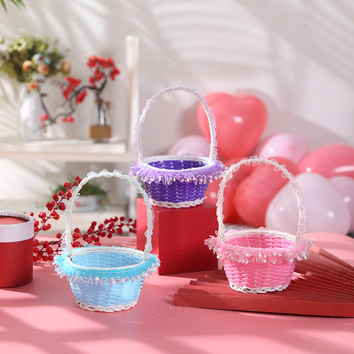 Ladies Decorative Child Basket with Ruffles Kalsten