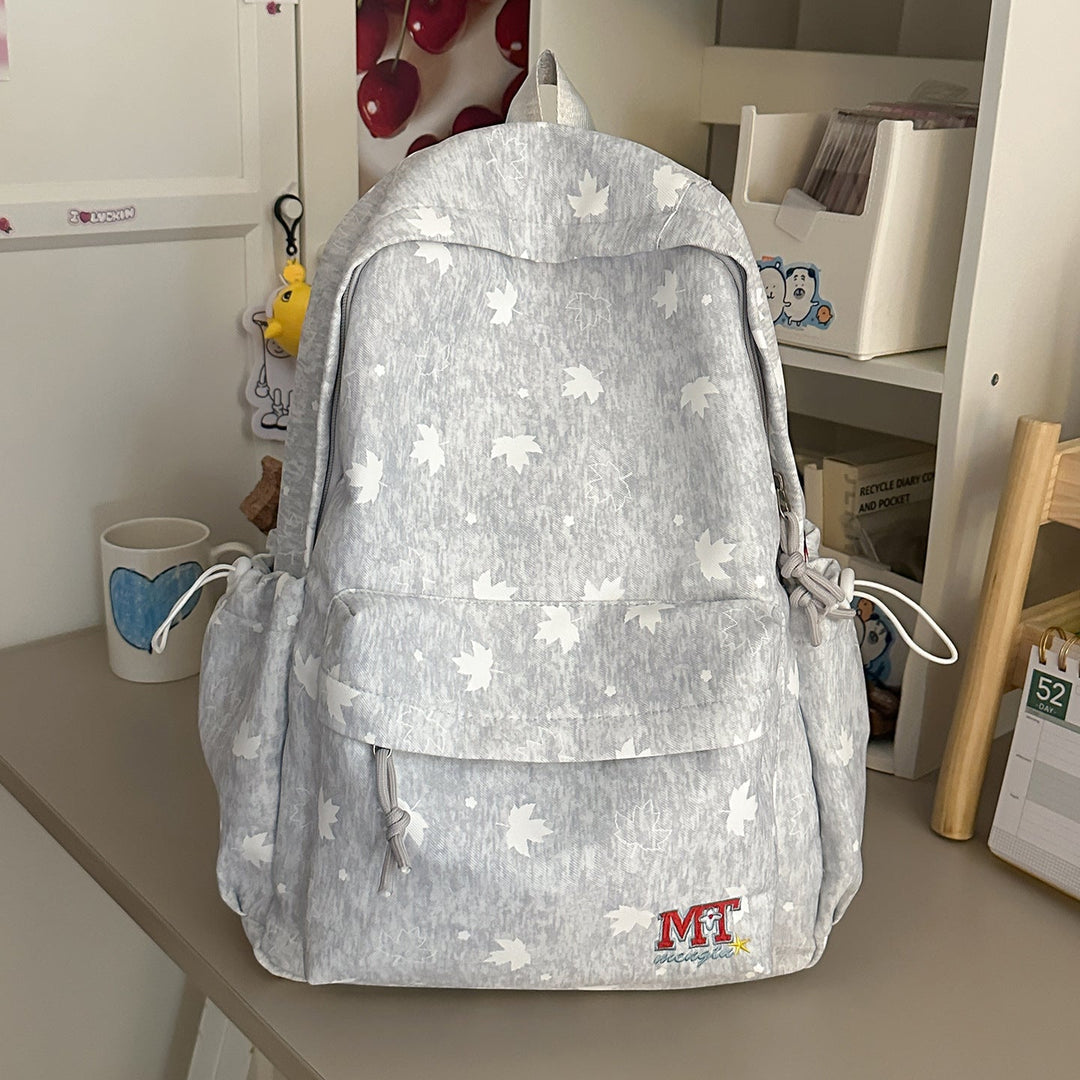 Contemporary Leaf-Patterned School Backpack