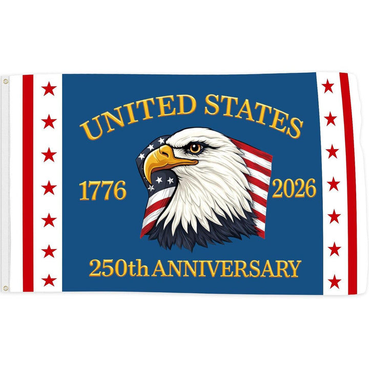 Unisex nan patriotic commemorative heavyweight outdoor flag banner with reinforced grommets and printed eagle emblem Kalsten