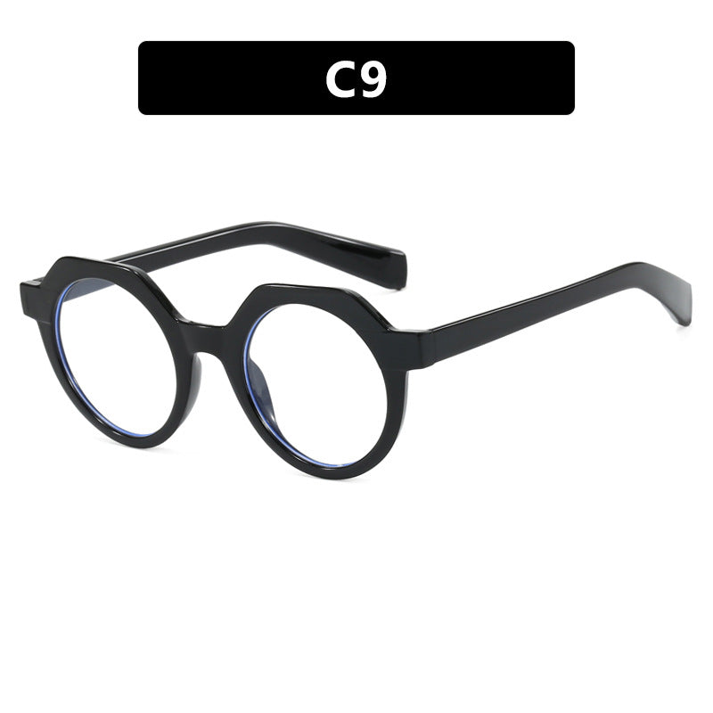 Ladies extravagant round sunglasses with colored accented frame Kalsten