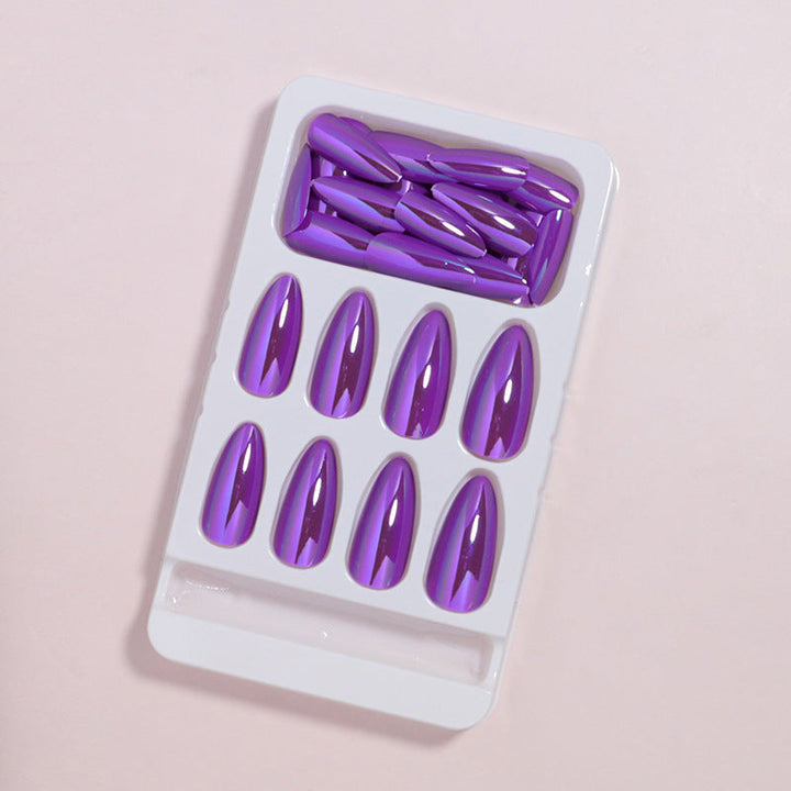 Glossy Press-On Nails Set with Iridescent Finish Kalsten