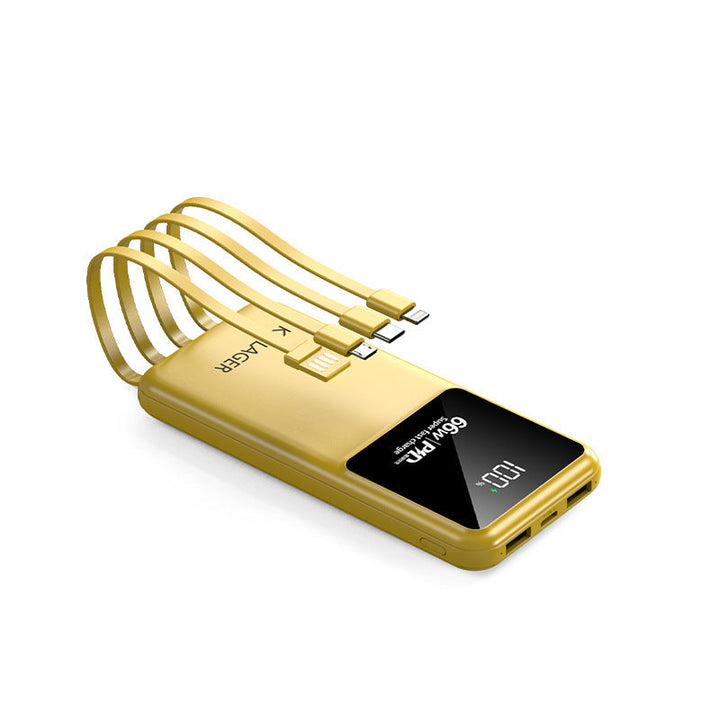 Multi-functional power bank with integrated charging cables and LCD display Kalsten