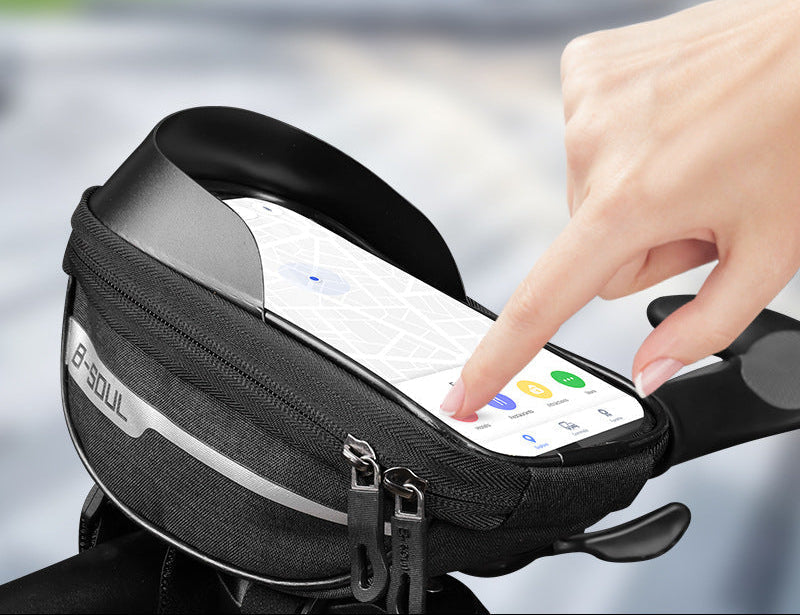 touchscreen handlebar phone bag with waterproof shell and reflective strip Kalsten