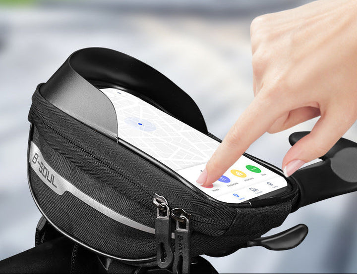 touchscreen handlebar phone bag with waterproof shell and reflective strip Kalsten