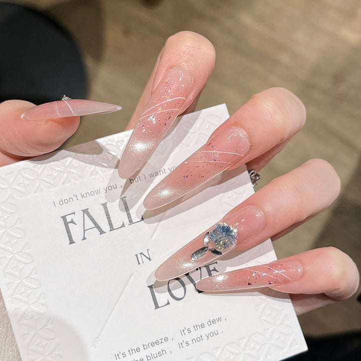 Decorative Gem-Embellished Press-On Nails Kalsten