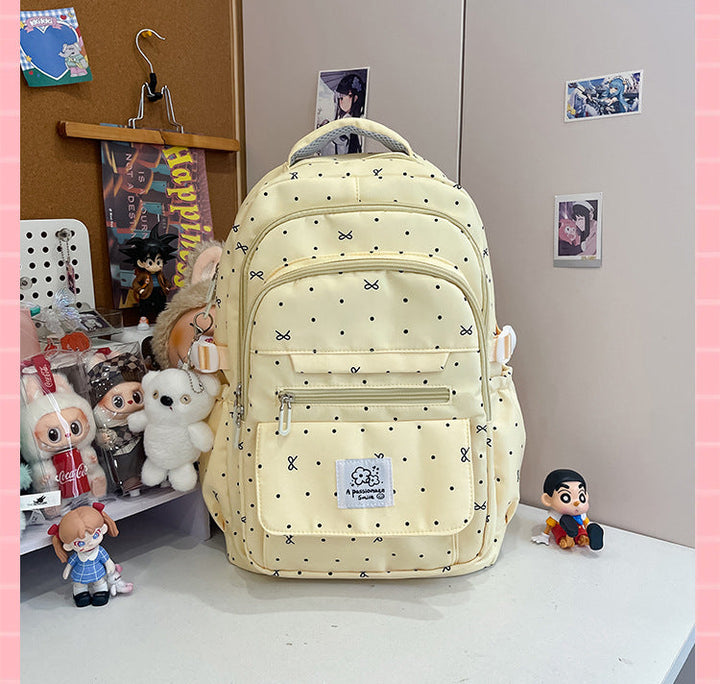 Charming Polka Dot Pattern School Backpack