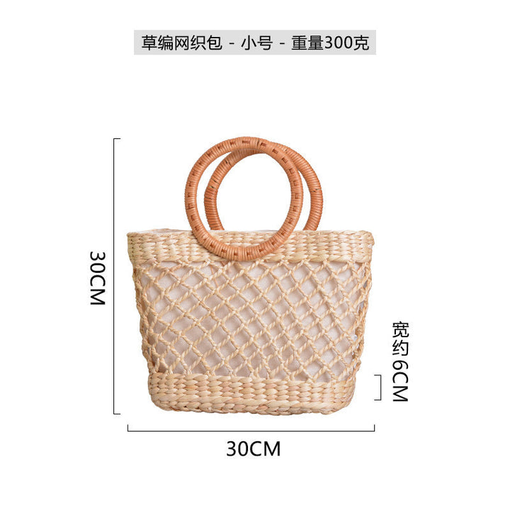 Women handcrafted beach bag with braided handles Kalsten