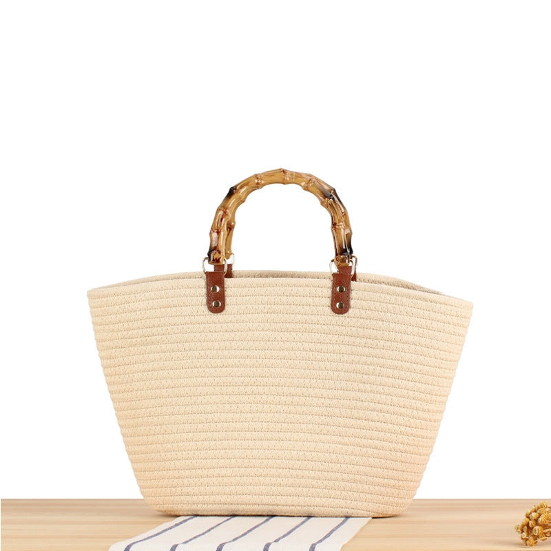 Elegant basket bag with bamboo handles Kalsten