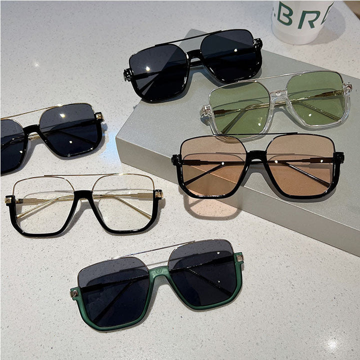 Women's trendy square sunglasses with transparent frame Kalsten
