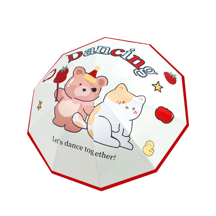 Women's Creative Folding Umbrella with Cute Bear Design Kalsten