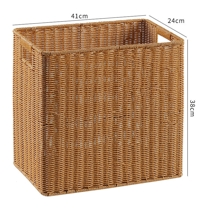 Handcrafted Rectangular Wicker Storage Bin Kalsten