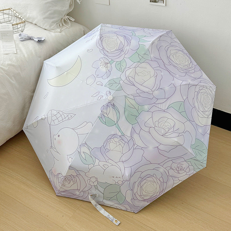 Ladies Folding Umbrella with Floral Minimalism Kalsten