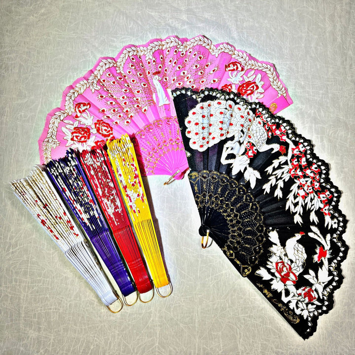 Women Folding Hand Fan with Elegant Embroidery Kalsten