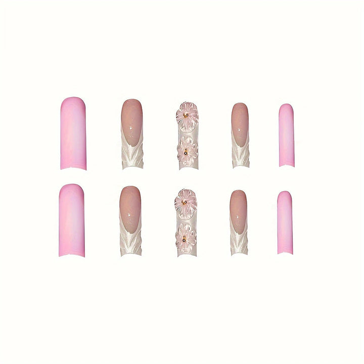 Artistic Floral Press-On Nail Extensions Kalsten