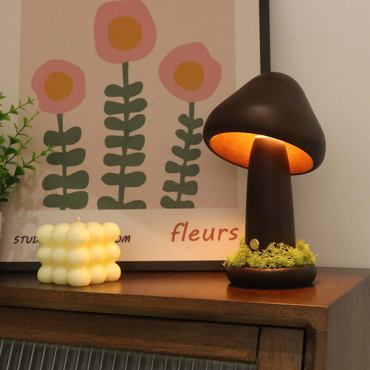 Twisted Mushroom Night Warm Light Touch Bedroom Bedhead Night Light Beech Wood LED USB Decorative Atmosphere Lamps Home Decor | Kalsten