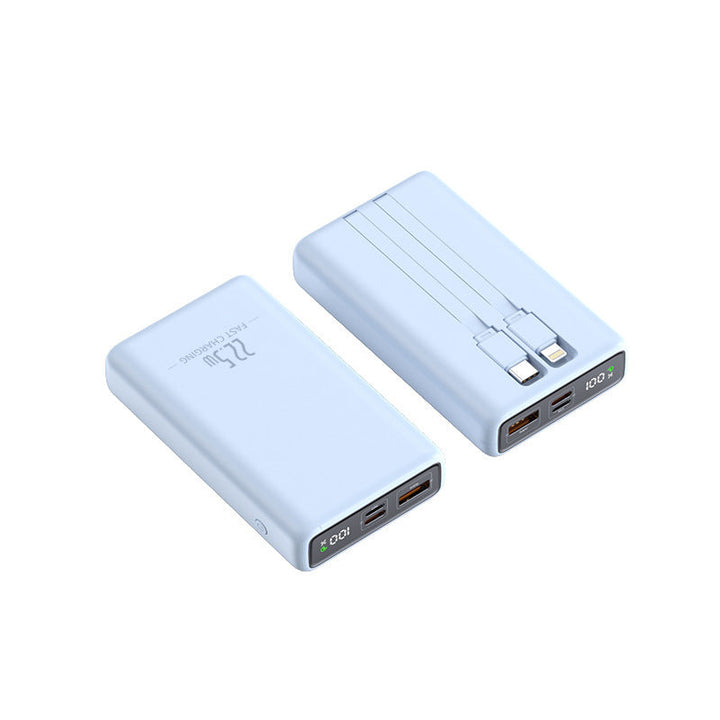 Portable power bank with integrated charging cable and digital charge level display Kalsten