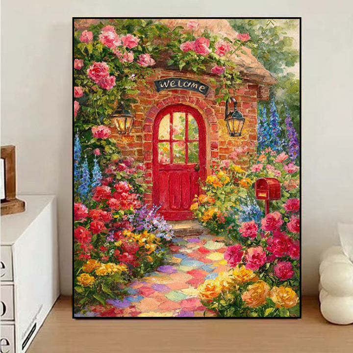 Charming Floral Welcome Canvas Art Kalsten