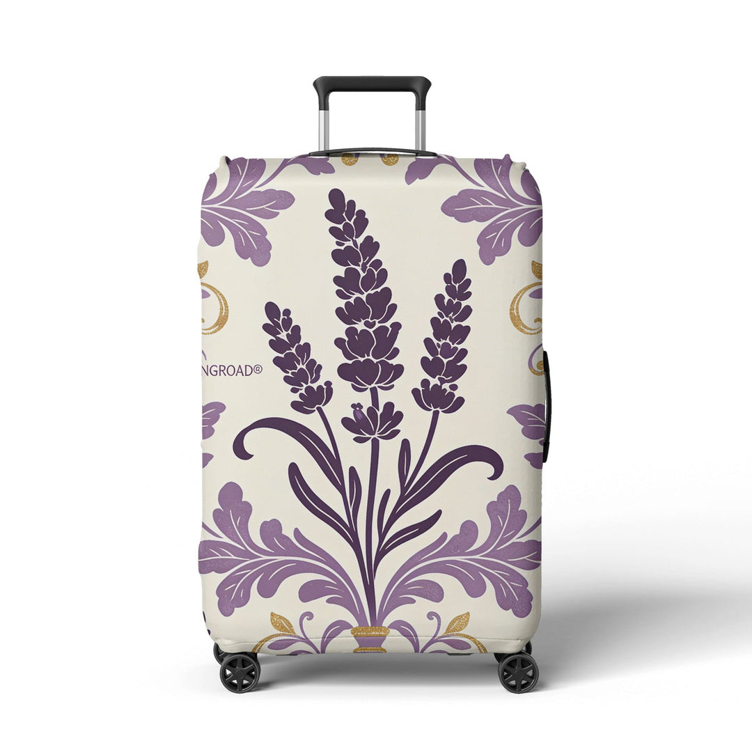 Women’s suitcase cover with floral lavender pattern Kalsten