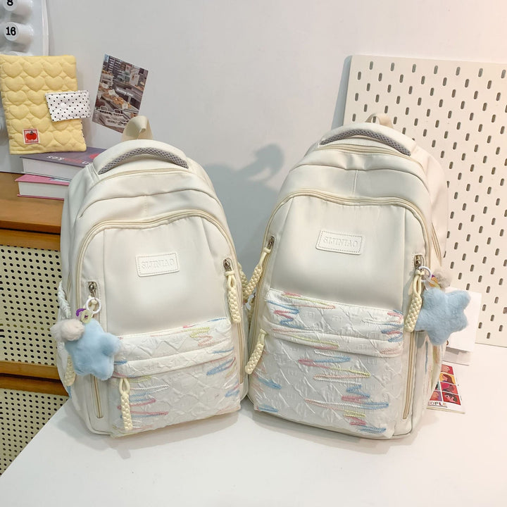 Multi-Function Quilted School Backpack