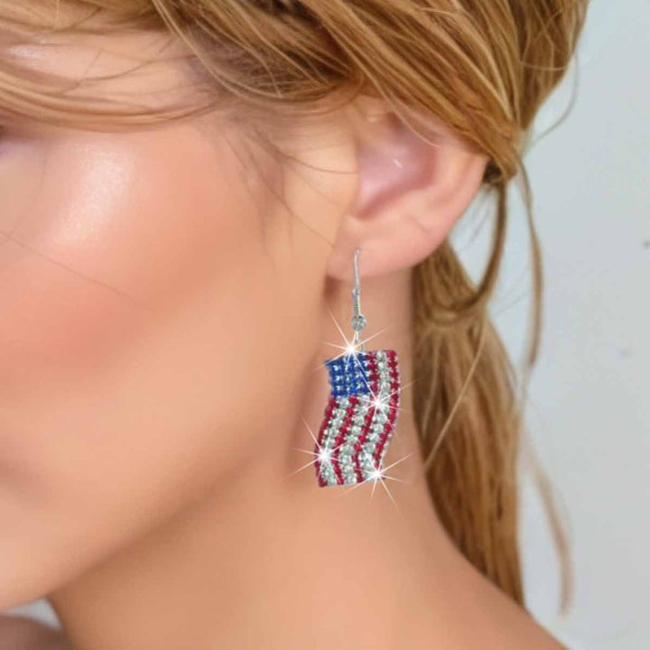 Women nano sparkling statement earrings with long rhinestone tassels Kalsten