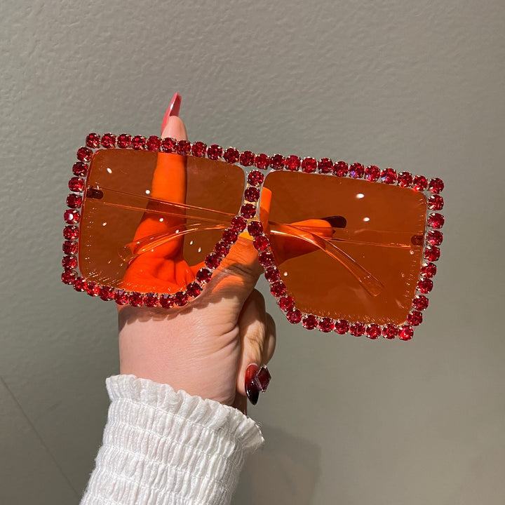 Women's Oversized Sunglasses with Sparkling Rhinestone Frame Kalsten