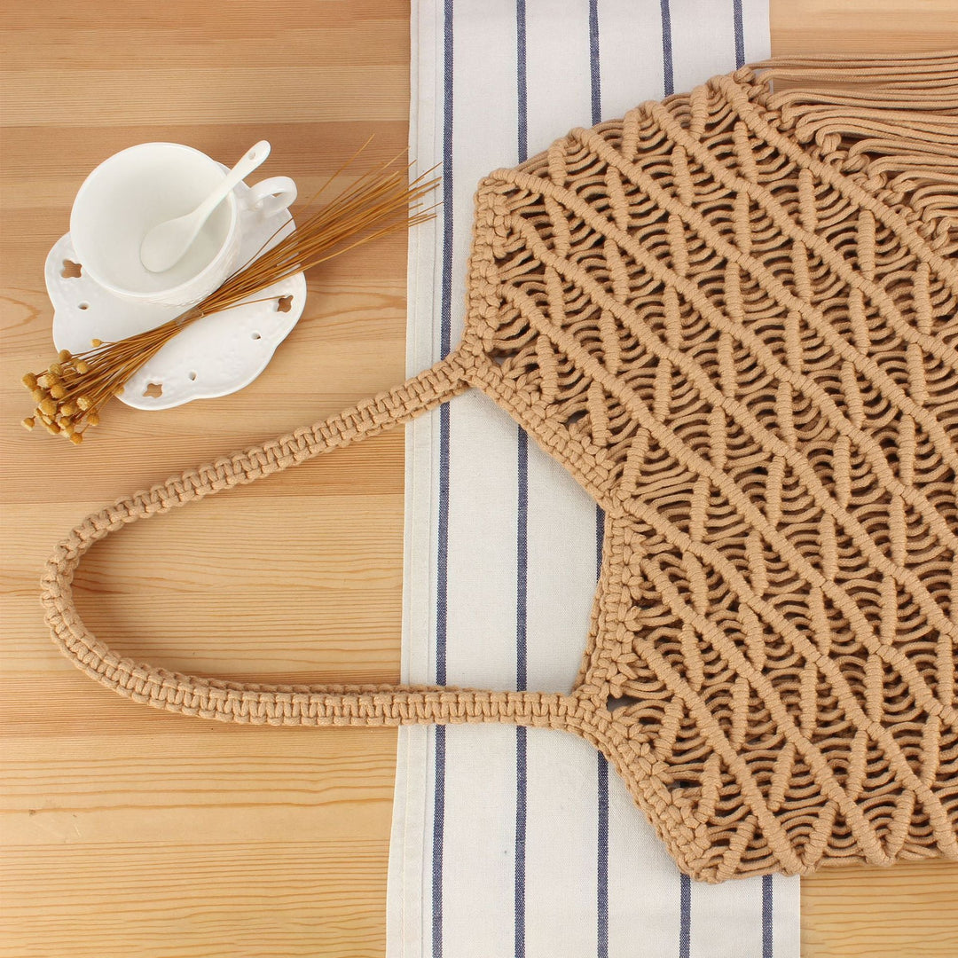 Creative Macrame Bag with Fringed Design Kalsten
