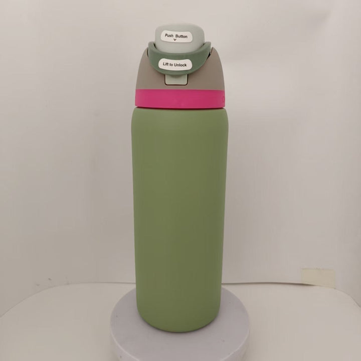 Double-Wall Vacuum Insulated Stainless Steel Travel Bottle With Flip Straw Leakproof Lid And Character Print