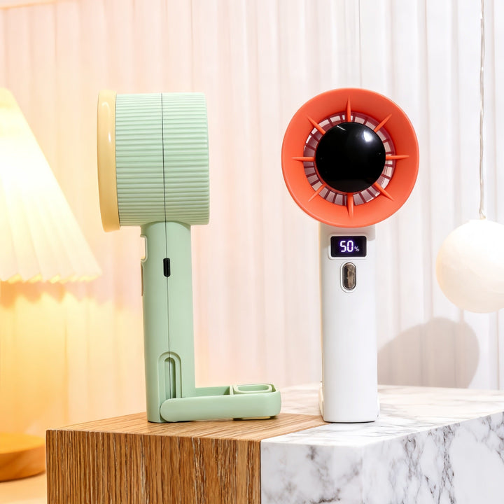 Women's portable handheld fan with LED display and USB connection Kalsten
