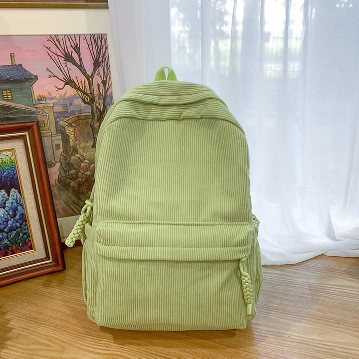 Textured Corduroy Laptop Backpack Kalsten