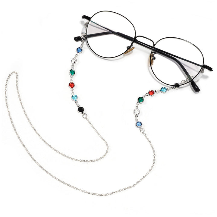 Artistic Crystal-Enhanced Eyewear Chain kalsten