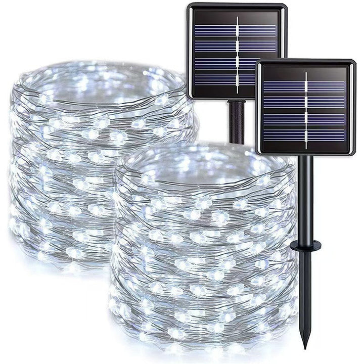 Solar Copper Wire Fairy String Lights With Dual Stake Panels Kalsten