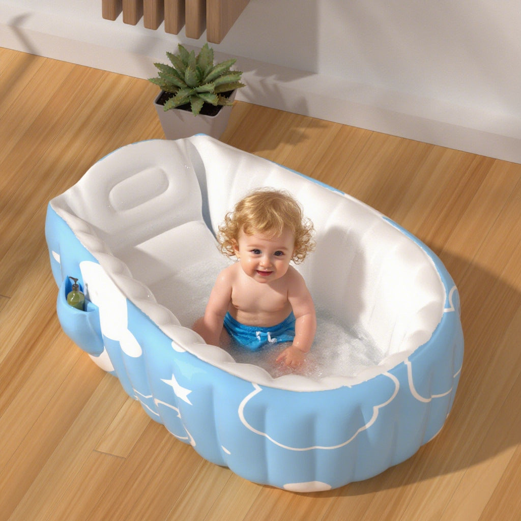 Unisex Inflatable Comfort Bathtub with Side Shelves Kalsten