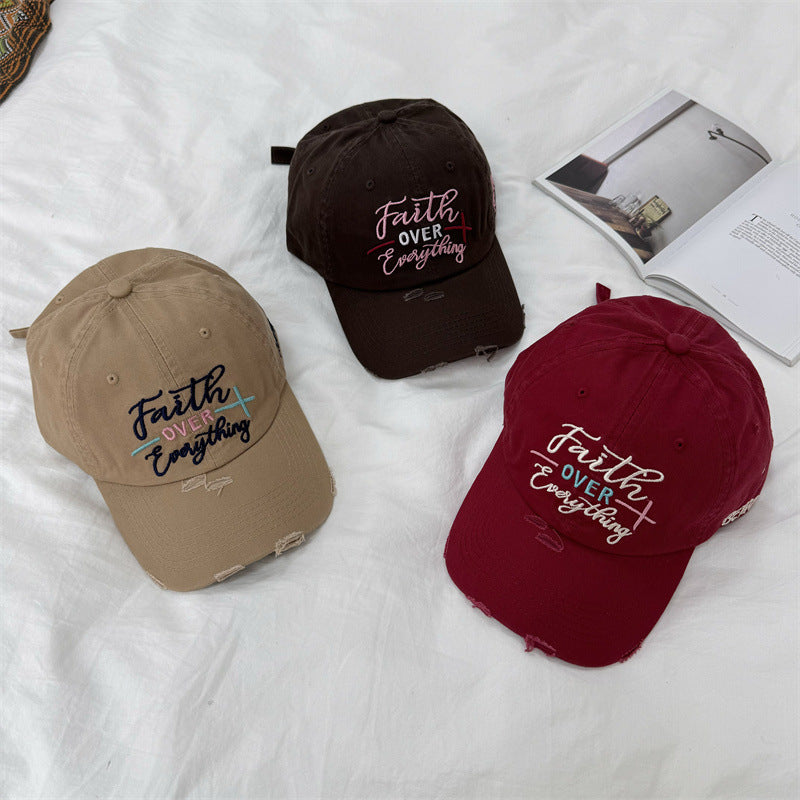 Women's Distressed Embroidered Baseball Cap Kalsten