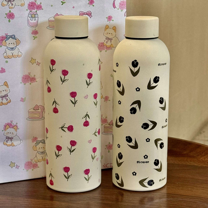 Ladies insulated drinking bottle with elegant floral design Kalsten