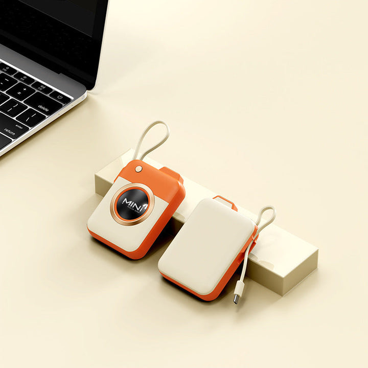 Portable Mini Power Bank with Integrated Charging Cable and Innovative Design Kalsten