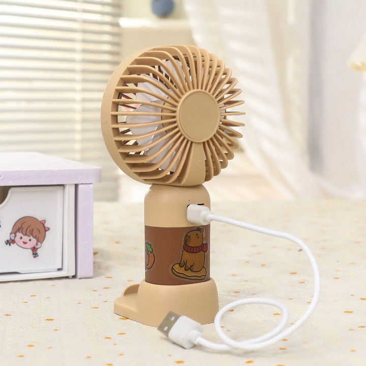 Unisex nan portable rechargeable mini table fan with LED mood light, silent motor, and USB charging function Kalsten