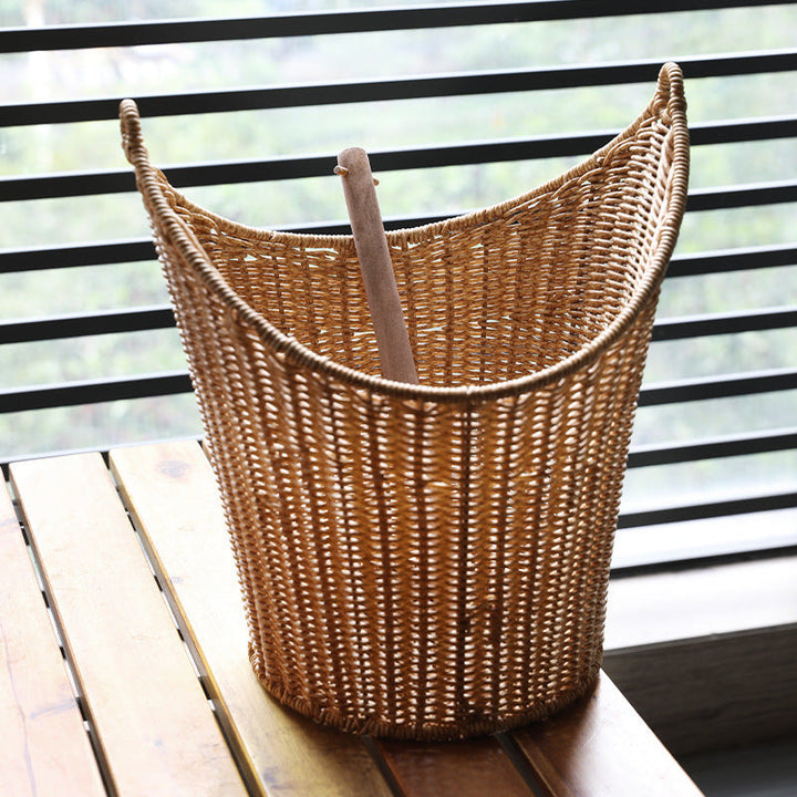 Ladies Natural Basket with Wooden Handle Kalsten
