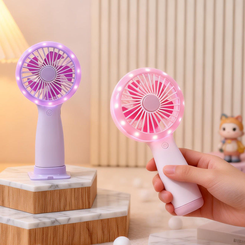 Women Portable Hand Fan with LED Light and USB Connection Kalsten