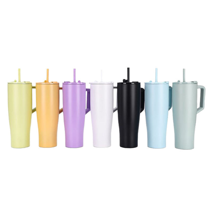 Women's Premium Insulated Mug with Practical Handle and Straw Kalsten