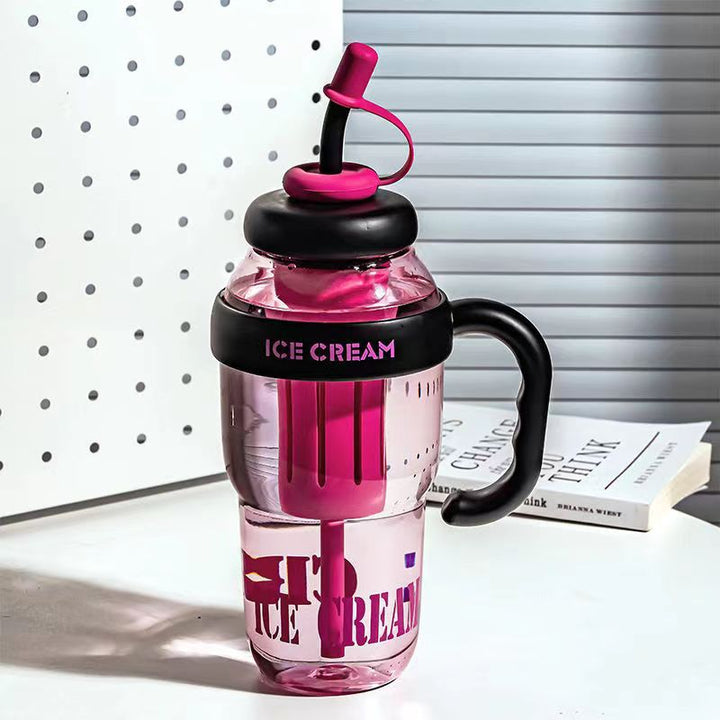 Women's multifunctional drinking container with integrated straw and sieve cup Kalsten
