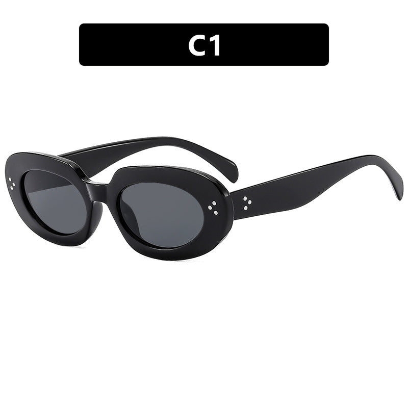 Ladies fashionable sunglasses with unique oval frame and protective lenses Kalsten