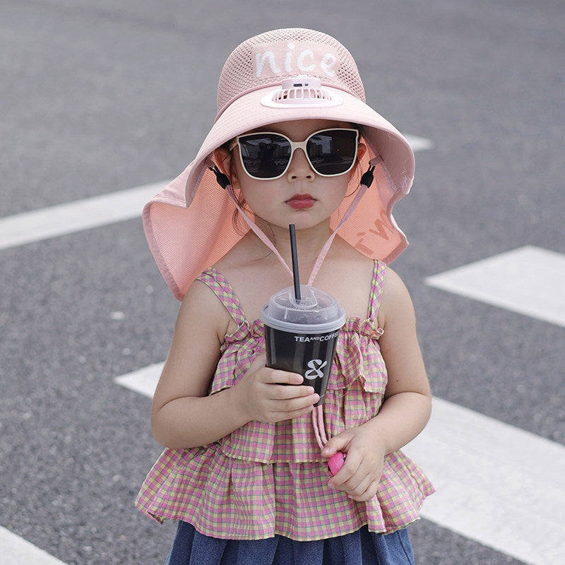 Child-Sun-Protective-Hat with Neck Protection, Breathable Mesh and Adjustable Chin Strap Kalsten